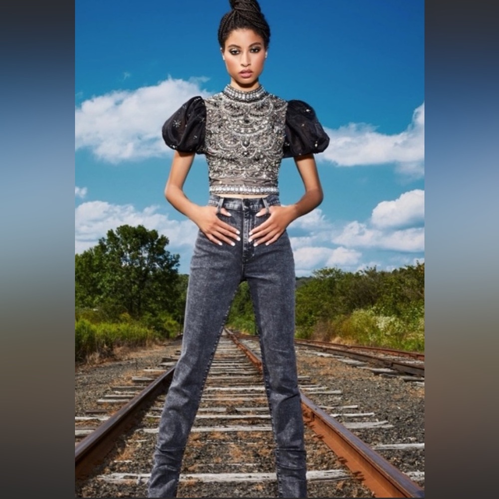 Alice & Olivia Olinda Embellished Top!  Brand New!
